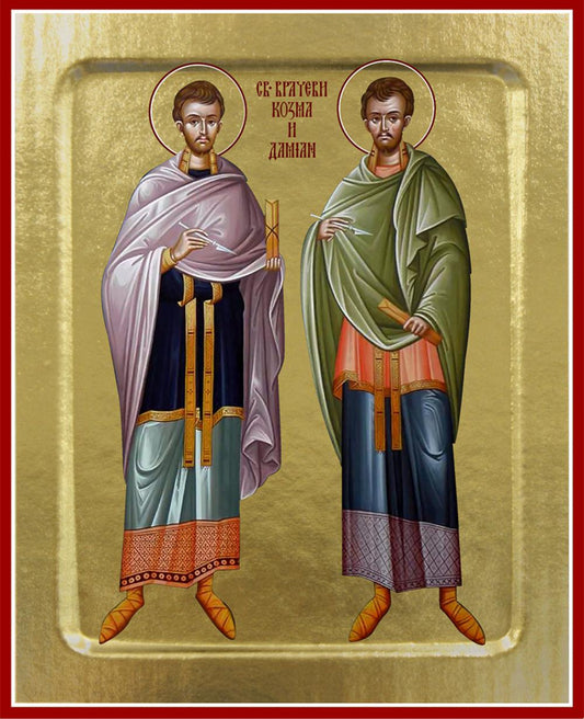 Икона Космы и Дамиана, врачевателей (на дереве): 125 х 160