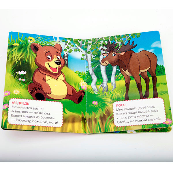 "УМКА". М. ДРУЖИНИНА. ЛЕСНЫЕ ЖИВОТНЫЕ. ФОРМАТ: 110Х150 ММ. ОБЪЕМ: 10 КАРТОННЫХ СТРАНИЦ в кор.12*10шт