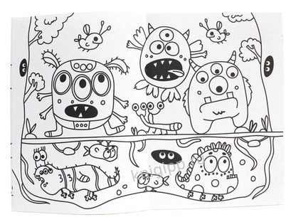 МОЯ РАСКРАСКА А4 чёрная. МОНСТРИКИ