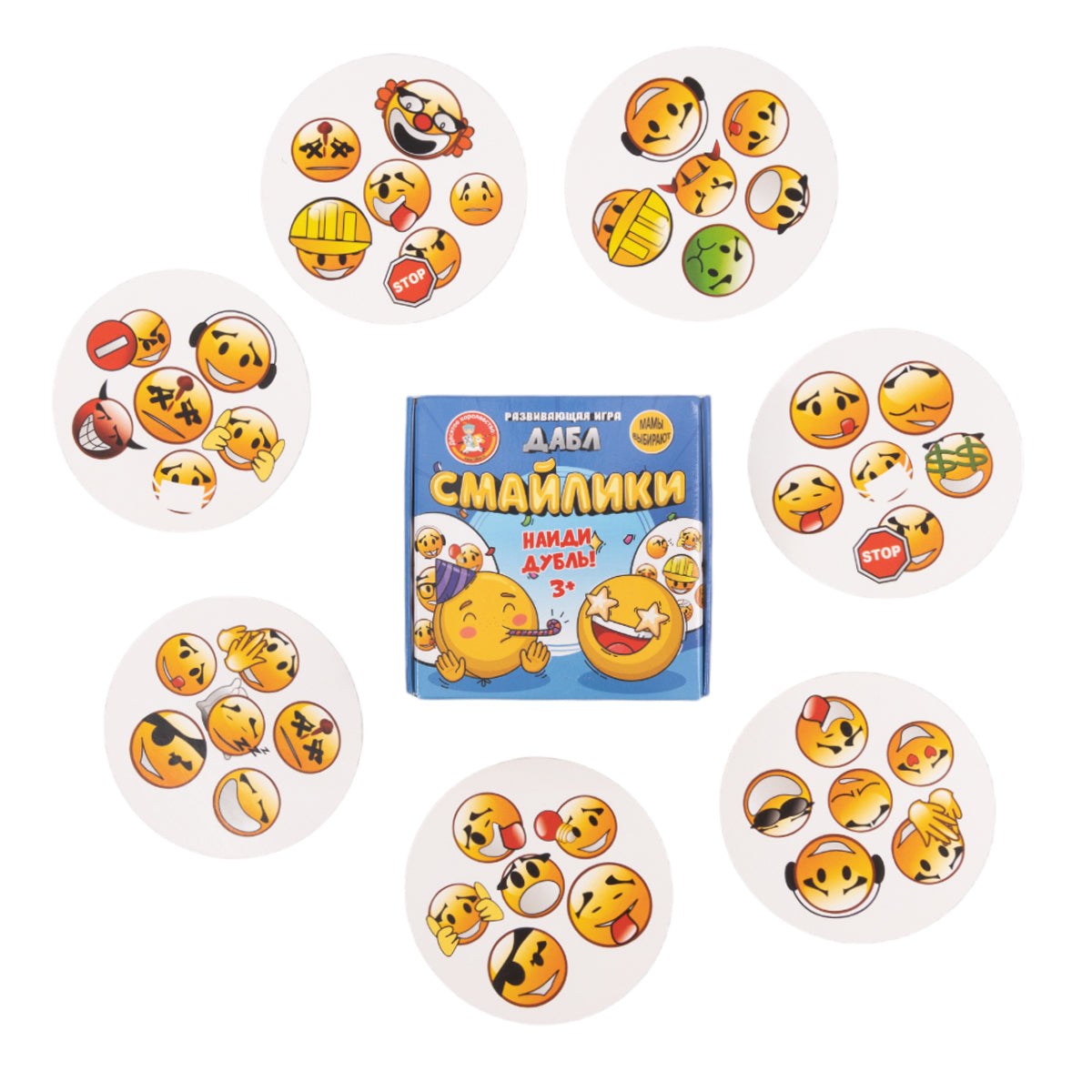 Игра настольная "Дабл. Смайлики" (20 карточек)