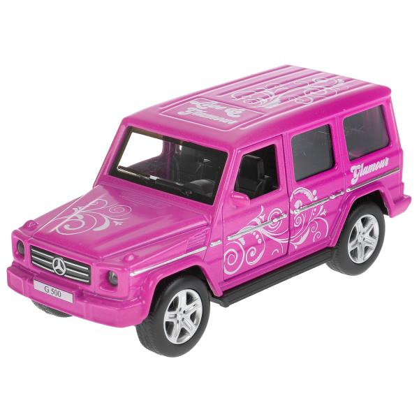 Машина металл MERCEDES-BENZ G-CLASS 12 см, двери, багаж, инерц, фиолет, кор. Технопарк в кор.2*36шт