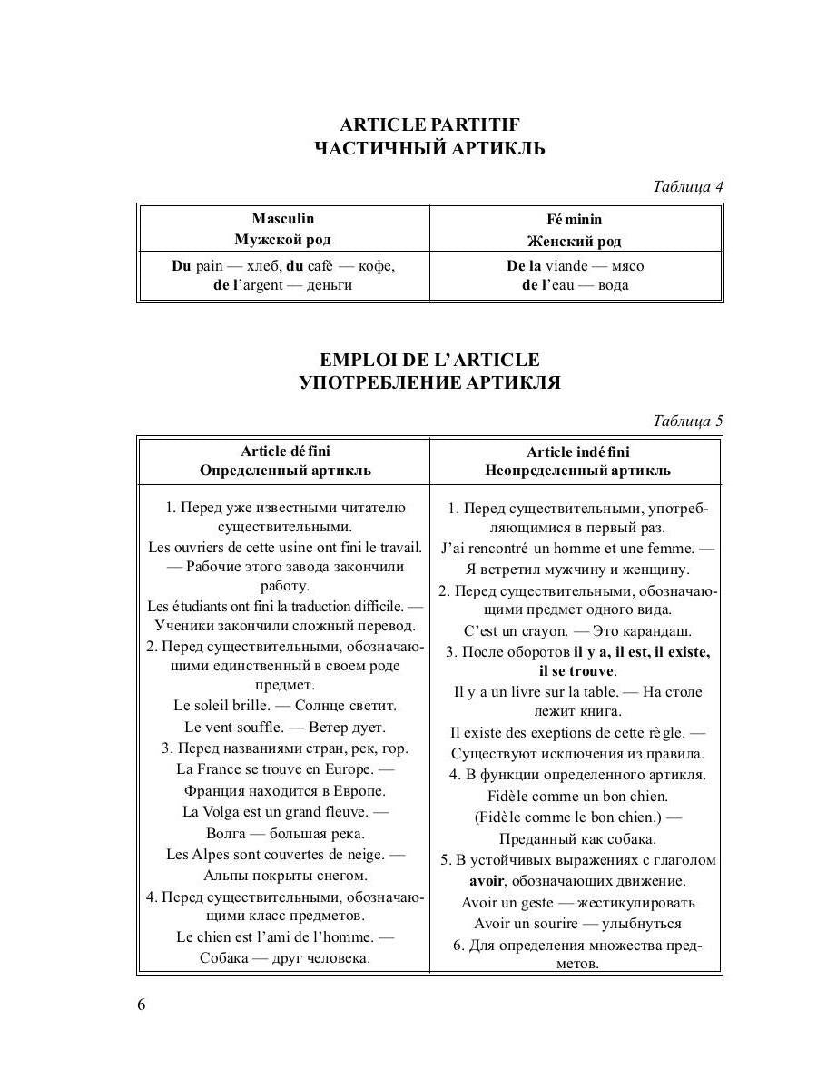Грамматика французского языка в таблицах с упражнениями и тестами