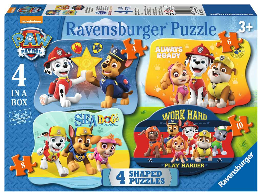 Ravensburger. Пазл карт. 4 в1 арт.06979 "Щенячий патруль" (4,6,8,10 шт.)