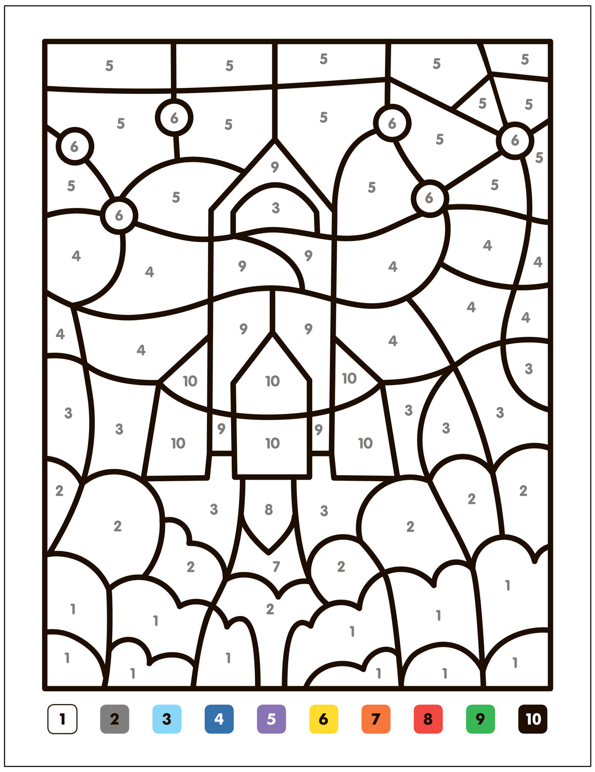 Раскраски по номерам. В космосе