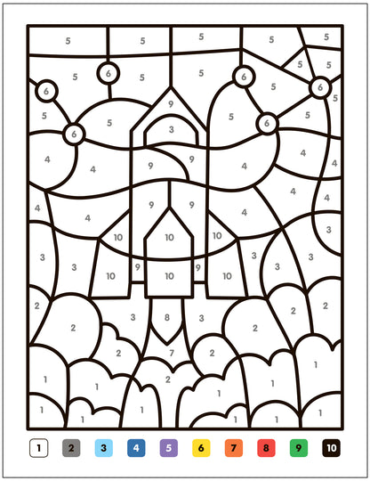 Раскраски по номерам. В космосе