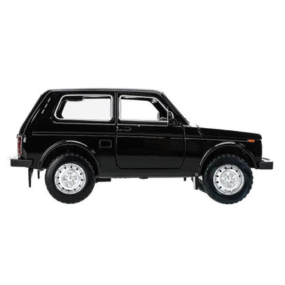 Машина металл свет-звук LADA lada 4x4, 18,5 см, дв, кап, баг,инер,черн Технопарк в кор.2*18шт