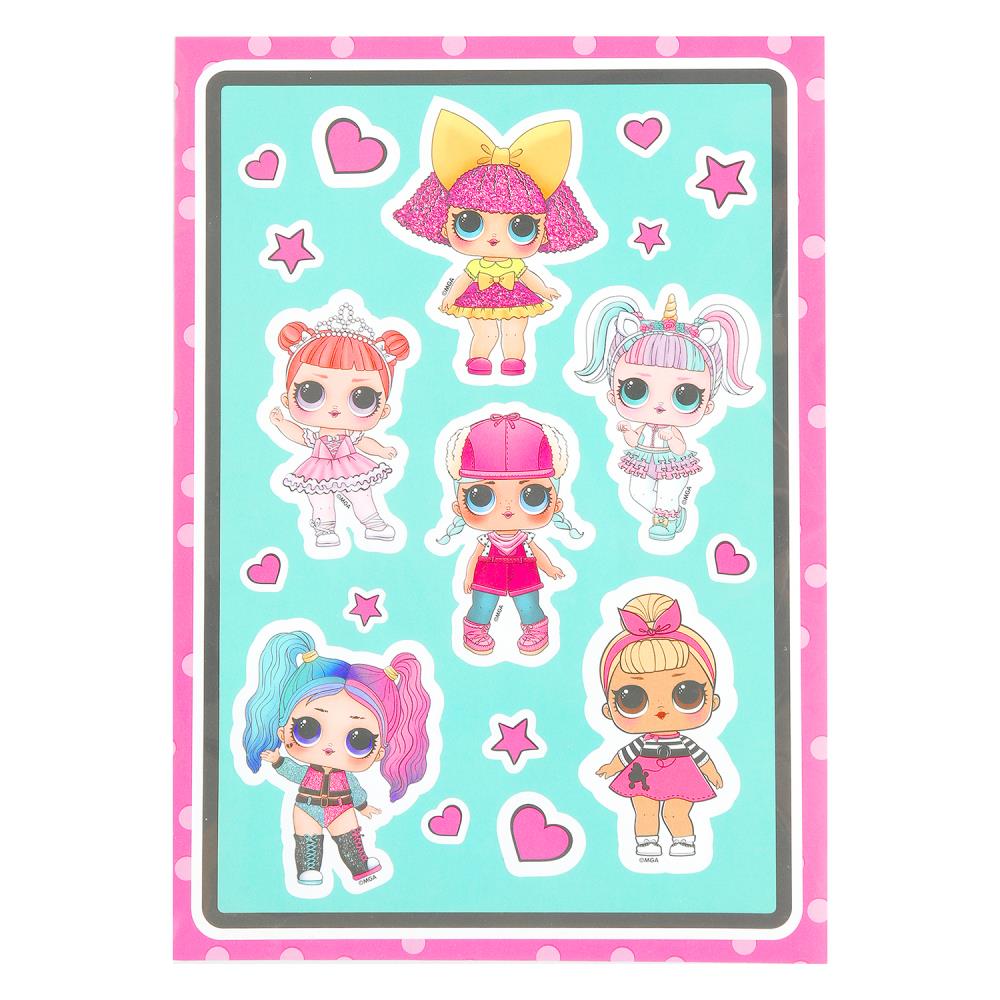 Наклейки бумажные, а5, ЛОЛ МУЛЬТИ АРТ в кор.500шт