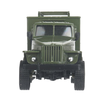 Машина пластик ГРУЗОВИК 17 см, инерция, дверь, ВОЕННЫЙ Технопарк в кор.2*72шт