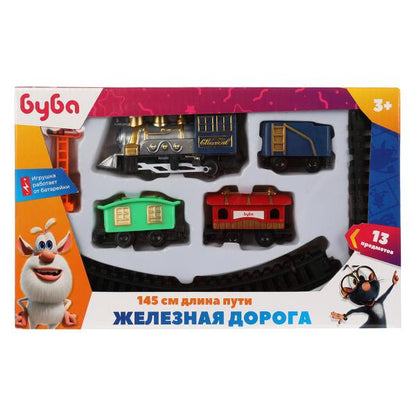 Железная дорога БУБА длина пути 145, кор.26*16*3,5см ИГРАЕМ ВМЕСТЕ в кор.2*72шт