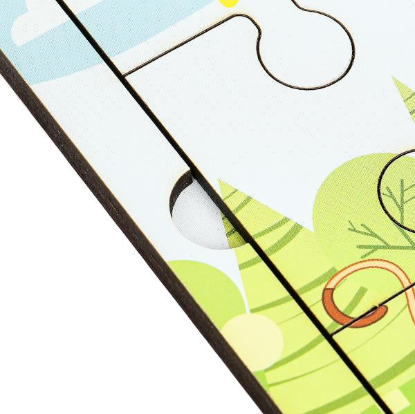 Игрушка деревянная пазл 15*15 см. СИНИЙ ТРАКТОР терм. пакет Буратино в кор.20шт