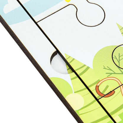 Игрушка деревянная пазл 15*15 см. СИНИЙ ТРАКТОР терм. пакет Буратино в кор.20шт