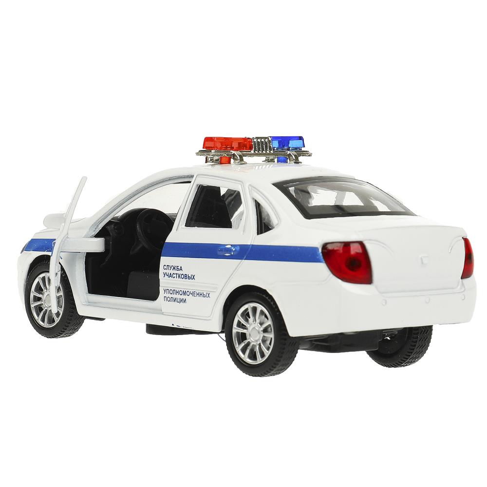 Машина металл свет-звук LADA granta ПОЛИЦИЯ 11,5 см, дв, багаж, инерц, кор. Технопарк в кор.2*36шт