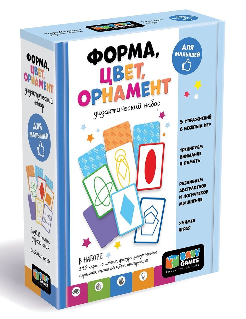 Дидактический набор. Форма, цвет, орнамент,07684