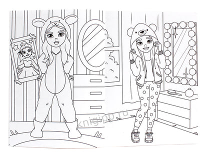 МОЯ РАСКРАСКА А4 чёрная. КЛАССНЫЕ ДЕВЧОНКИ