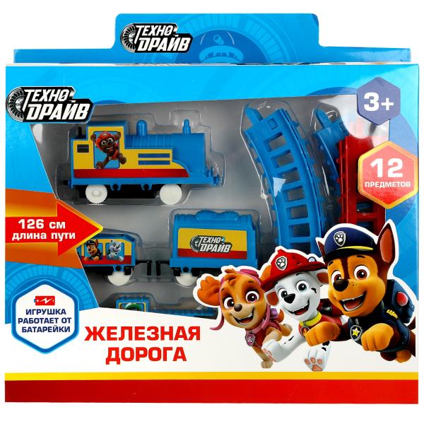 Железная дорога мультяшная щенки, длина пути 126, kor.25*20,5*4см ТЕХНОДРАЙВ в кор.2*54шт