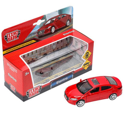 Машина металл HYUNDAI ELANTRA, 11,4 см, двери, инерция, кор. Технопарк в кор.2*48шт