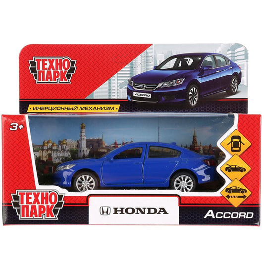 Машина металл "HONDA ACCORD", длина 12см, открыв. двери, инерц, синий, в кор. Технопарк в кор.2*36шт
