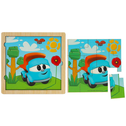 Игрушка деревянная рамка-вкладыш фигурная Грузовичок Лева 17*17 см, термопакет Буратино в кор.20шт