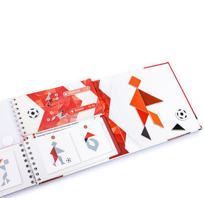 ИГРА МАГНИТНАЯ ГОЛОВОЛОМКА ТАНГРАМ "ФУТБОЛ" в кор.50шт