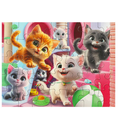Кошечки. Пазл классический в коробке. 35 деталей. 90х65х25 мм. Умные игры в уп.32шт в кор.8уп