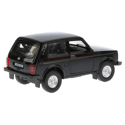 ТМ Технопарк. Machine métallique "LADA 4x4" 12 cm, ouverte. двери, инерц., ЧЕРНЫЙ. dans le cor. dans le cor.2*36шт