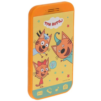 Телефон ТРИ КОТА мини-телефончик, 20 песен, звуки и фразы на блистере (рус. уп.) "Умка" в кор.180шт
