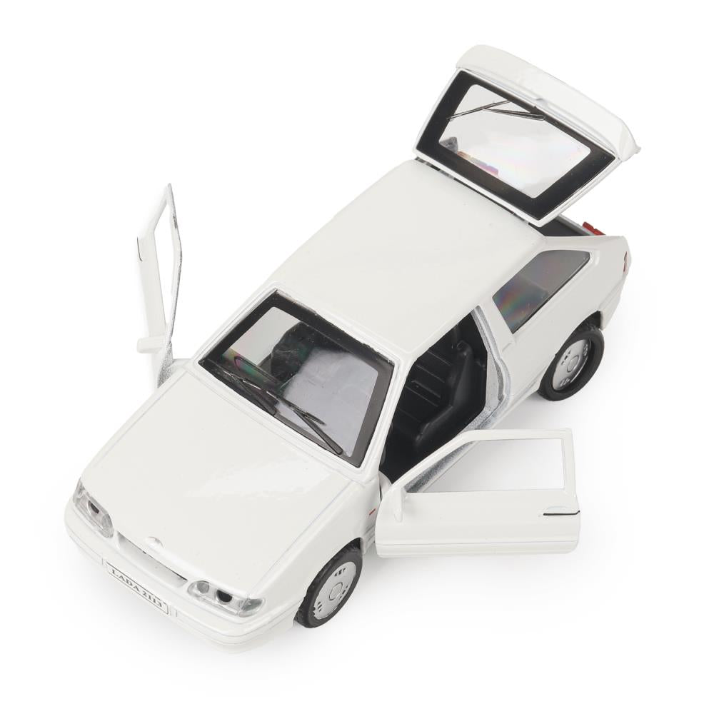 Machine en métal vaz-2113 12 cm, double, sac, argent, blanc, cor. Parc technologique dans le cor.2*36шт