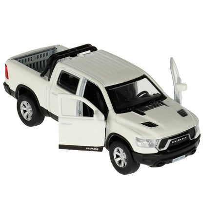 RAM1500-13-WH336807 Машина металл DODGE RAM 1500 REBEL 13 см, двери, багаж, инер, белый, кор. Техноп