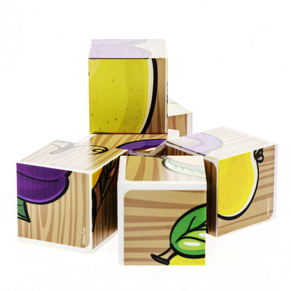 Кубики "Фрукты" (без обклейки) 6 шт Jouets pour bébé