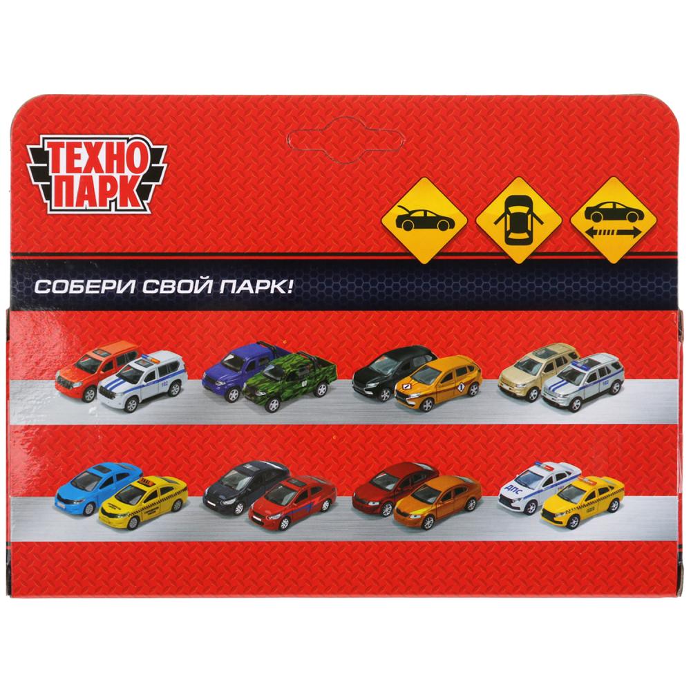 Технопарк. Газ-2402 "Волга. Такси" 12 см, металл, двери, багажник, желтая, в кор. арт.2402-12TAX-YE