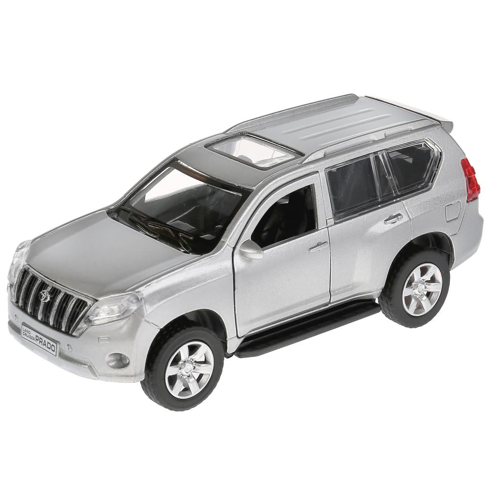 Machine en métal "TOYOTA PRADO" 12 cm, ouverte. двери, инерц, СЕРЕБРИСТЫЙ в кор. Parc technologique dans le cor.2*36шт