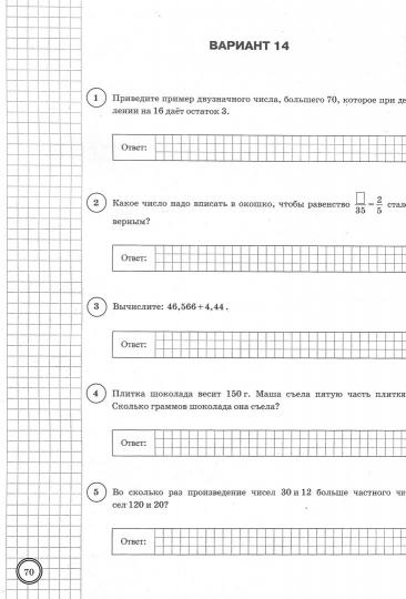 ВПР Математика 5 класс. Типовые задания. 25 вариантов СтатГрад ФИОКО
