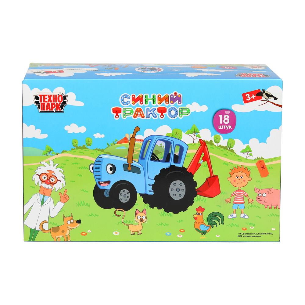 Машина металл СИНИЙ ТРАКТОР синий трактор длина 7,5см, синий, индикатор. Технопарк уп-18шт в кор.2*3уп