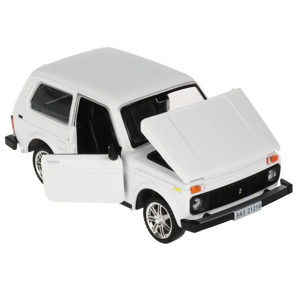 Машина металл свет-звук LADA 4х4, 17 см, дв., кап.,баг.,инер.,белая.,кор. Технопарк в кор.2*12шт