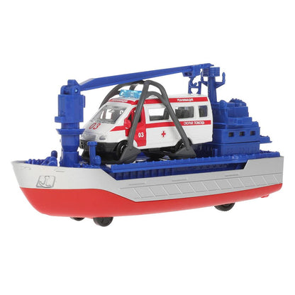 КРАН-17SLAMB-ГАЗГЫ Модель металл свет-звук ТРАНСПОРТНЫЙ КОРАБЛЬ 17 см, ГАЗЕЛЬ, инерц, кор. Техн