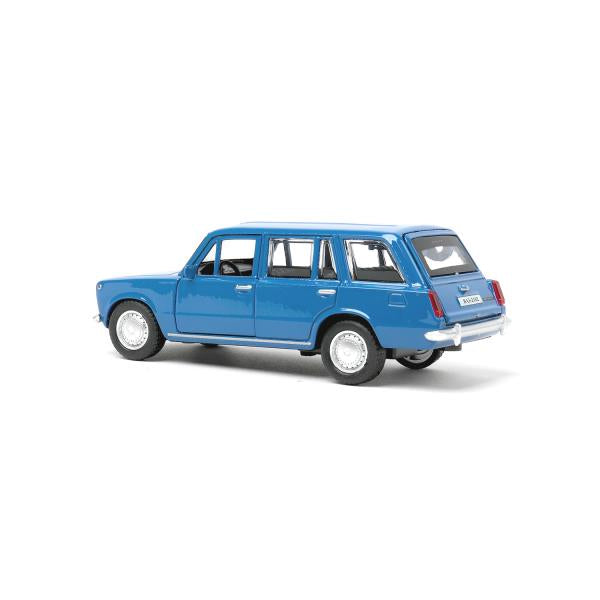 Машина металл ваз-2102 12 см, двери, багажник, инер,голубой, кор. Технопарк в кор.2*36шт