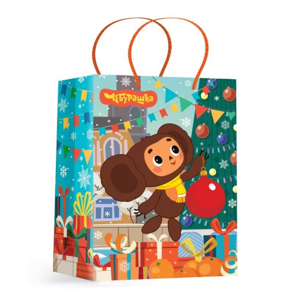 Пакет подарочный МАТОВЫЙ СОЮЗМУЛЬТФИЛЬМ ml,Чебурашка новогодн,140 гр/м2 ЧУДО ПРАЗДНИК в кор.10*12шт