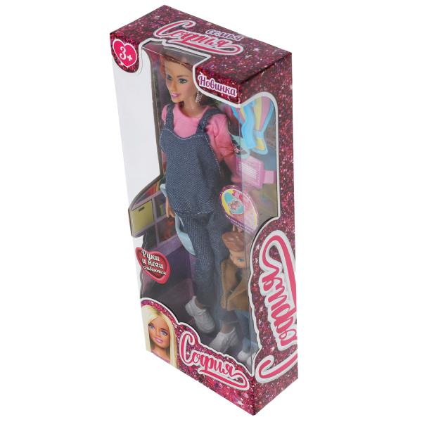 Кукла 29см София беременная, руки и ноги сгибаются, с сыном и акс, в кор КАРАПУЗ в кор.24шт