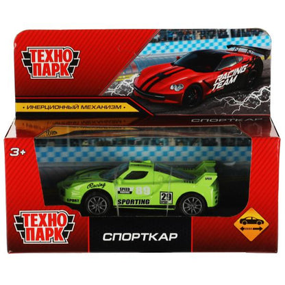 Machine en métal СПОРТКАР, 10 cm, inertie, cor. Parc technologique en cor.2*120шт
