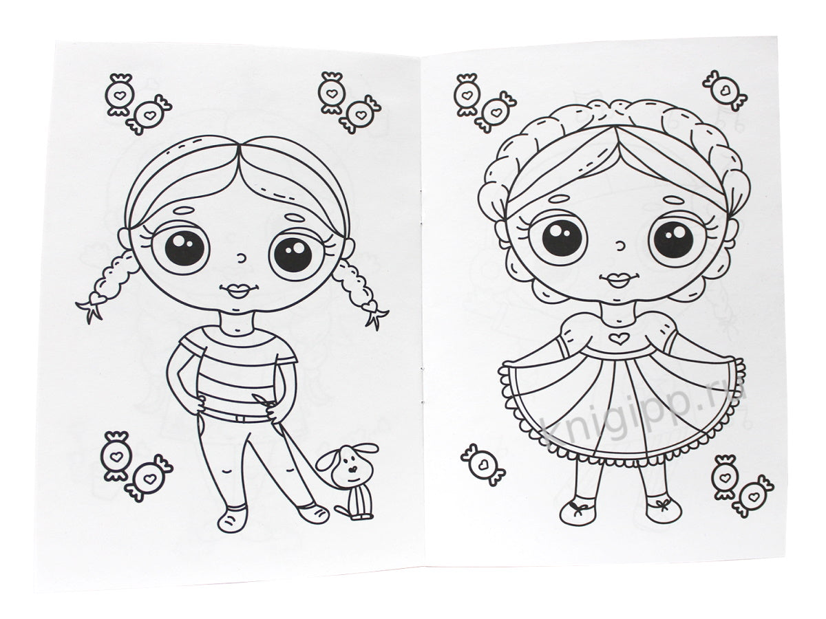 РАСКРАСКА А5 эконом. ДЕВОЧКИ