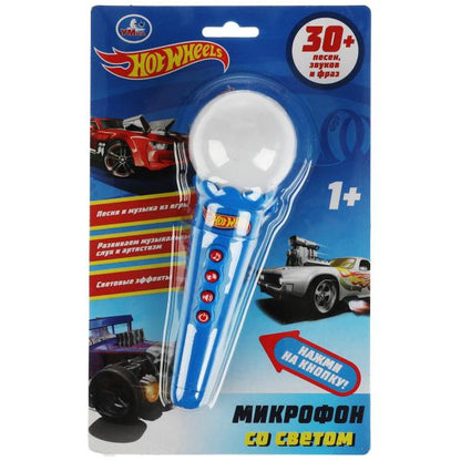 Микрофон Со светом ХОТ ВИЛС 30 песен,фраз,звуков.блист.бат. Умка в кор.120шт