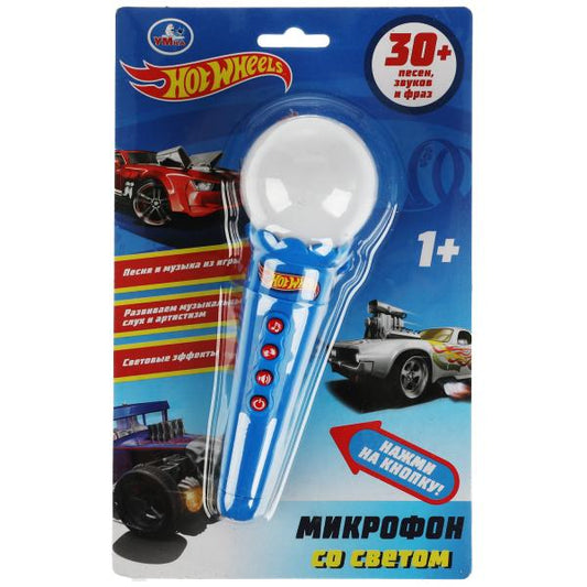 Микрофон Со светом ХОТ ВИЛС 30 песен,фраз,звуков.блист.бат. Умка в кор.120шт