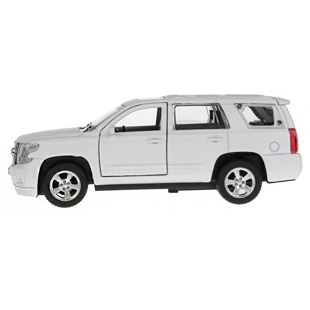 TAHOE-12FIL-WH303053 Машина металл CHEVROLET TAHOE МАТОВЫЙ 12 см, двери, багаж, инер, белый, кор. Те