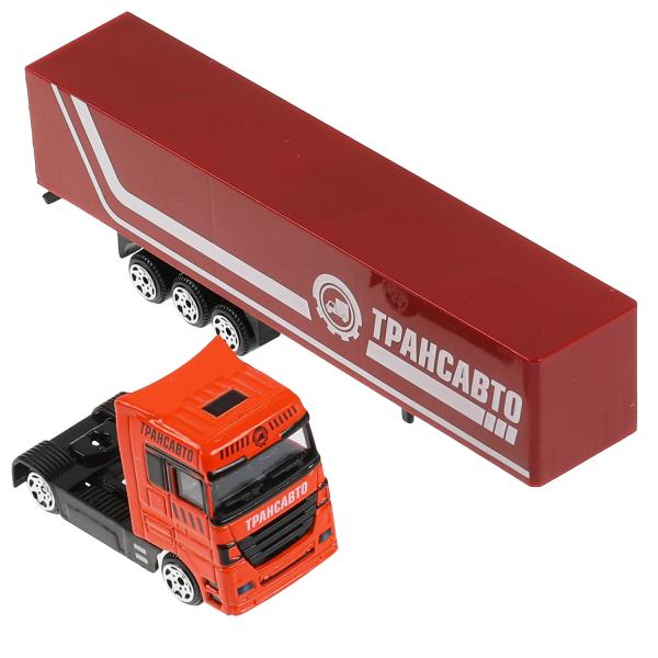 Машина металл ТЯГАЧ С ПРИЦЕПОМ 19,5 см, подвиж. дет., кор. Технопарк в кор.2*84шт