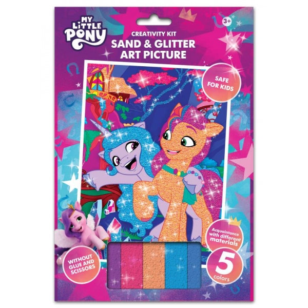 Аппликация песком с блестками 17*23 см мой маленький пони МУЛЬТИ АРТ в кор.100шт