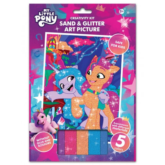 Аппликация песком с блестками 17*23 см мой маленький пони МУЛЬТИ АРТ в кор.100шт