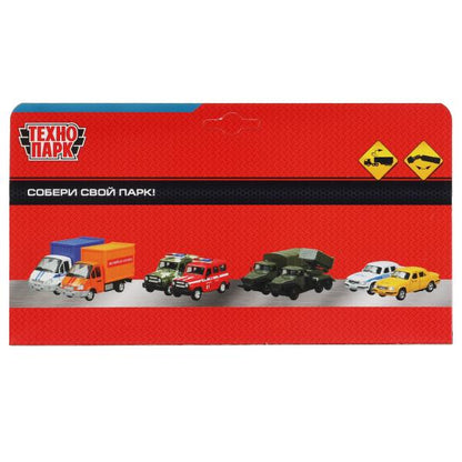 Машина металл ТЯГАЧ С ПРИЦЕПОМ 19,5 см, подвиж. дет., кор. Технопарк в кор.2*84шт