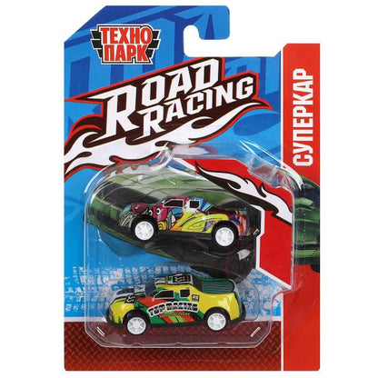 Машина металл ROAD RACING набор 7,5см, 2 шт,металл,в ассорт блистер Технопарк в кор.2*240наб