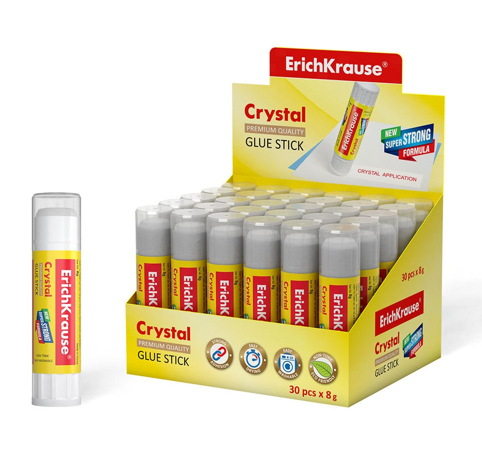 ErichKrause® Клей-карандаш "Crystal" 8г (поштучно) арт.10999