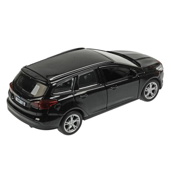 Машина металл FORD FOCUS TURNIER длина 12 см, дверь, сумка, инерц, черный, кор. Технопарк в кор.2*36шт